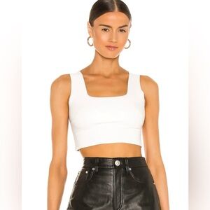 Commando Faux Leather Crop Top White